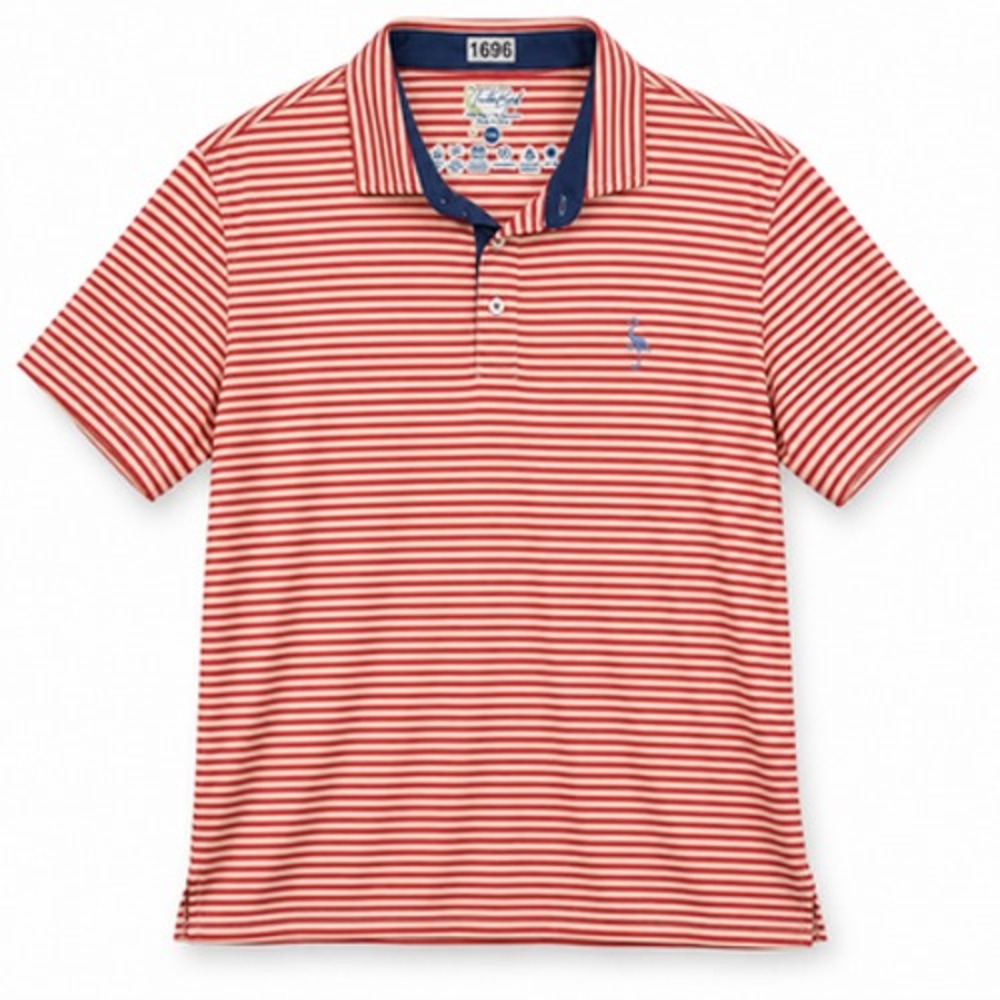TailorByrd Men's 2XL Red Striped Stretch Performance Golf Polo Shirt